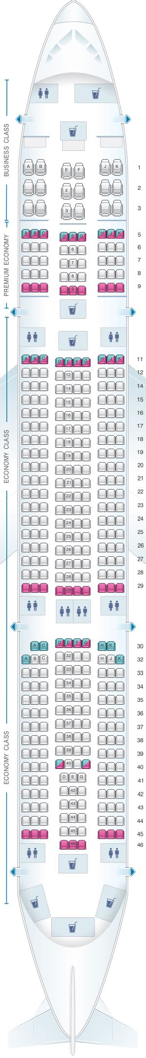 Airbus A350 900 Seat Map