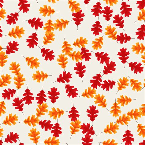 Autumn Falling Leaves Seamless Pattern Background Vector Illustration
