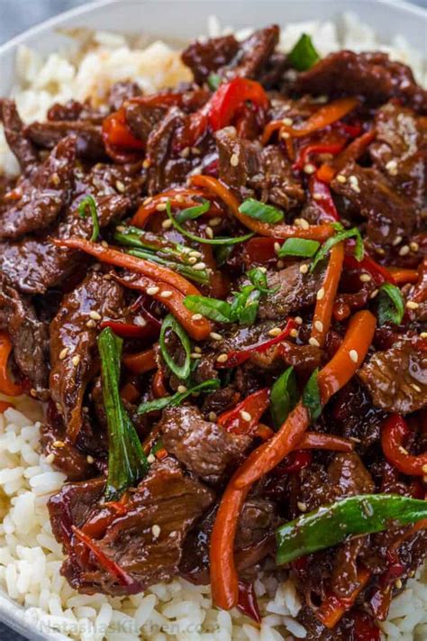 This mongolian beef recipe is so easy to make at home and tastes way better than the restaurant version! Mongolian Beef (Easy, 30-Minute Recipe) - NatashasKitchen.com