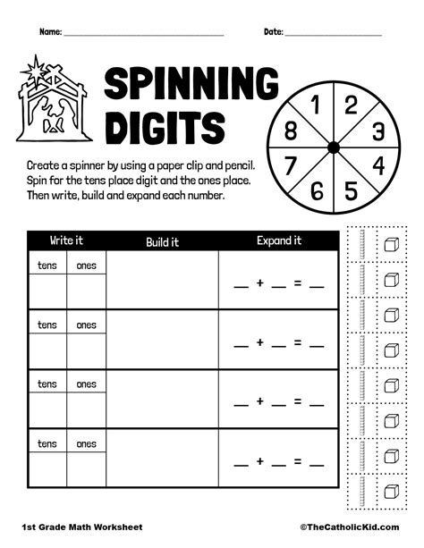 Spinning Digits Worksheet Math Addition Worksheets