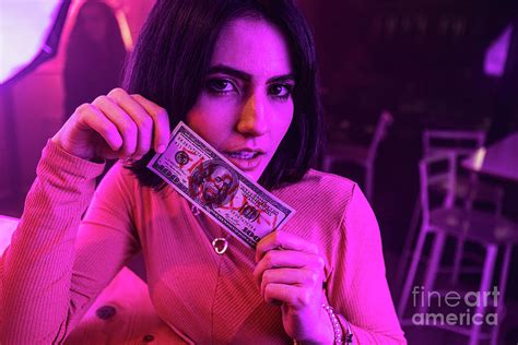 Brunette Girl Nightclub Fake Dollar Bill Photograph By Filippo Carlot
