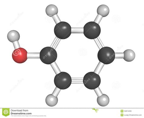 Molecular Model Of Phenol Stock Photo Image 34814430