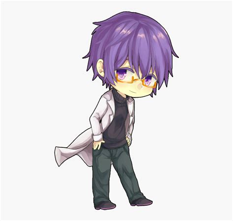 Transparent Anime Glasses Png Anime Boy Purple Hair Png