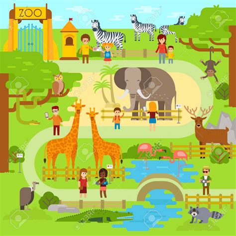 Zoo Animals Animals For Kids Flat Illustration Illustration Animals