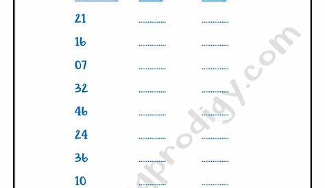 maths tens and ones worksheet