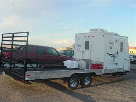 Flat Deck Trailers With Small Living Space Up Front Toy Hauler Camper