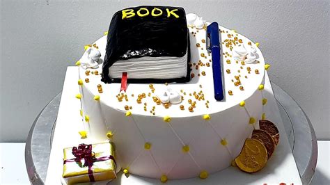 Birthday Cake As A Book And Pen As A Simple Cake Youtube