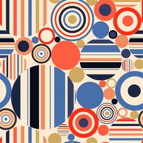 Geometric Abstract Pattern Colorful Flat Circles Decoration Vectors