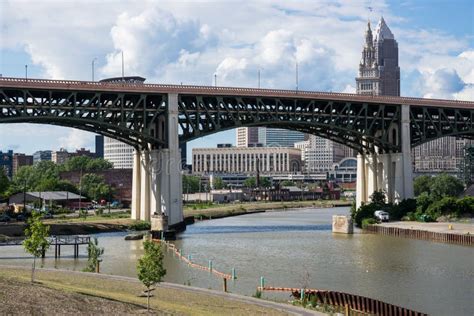 Bridge Over The Cuyahoga River Stock Photo Image Of Flats Ohio 55924550
