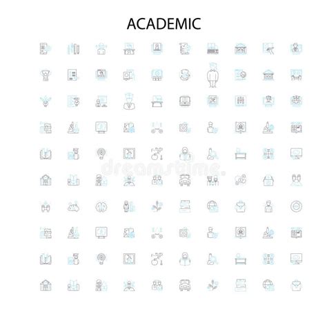 Academic Icons Signs Outline Symbols Concept Linear Illustration