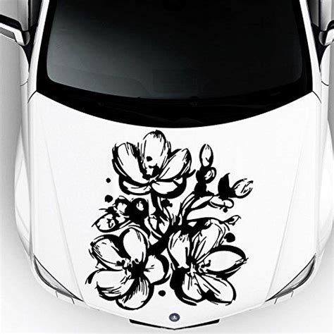 Car Decals Hood Decal Vinyl Sticker Sakura Flower Floral Auto Decor