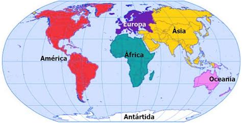 Continentes Da Terra Quais São Dados Geográficos Mapa E População