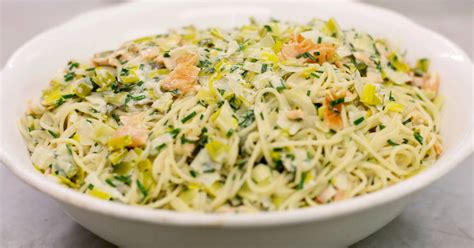 Romige Spaghetti Met Kruidenkaas En Gerookte Zalm Dagelijkse Kost