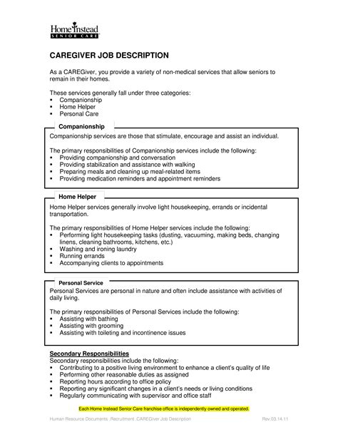 Senior Caregiver Job Description - How to create a Senior Caregiver Job Description? Download ...
