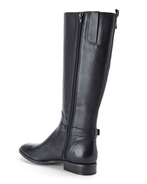 Lyst Nine West Black Bring It Riding Boots In Black