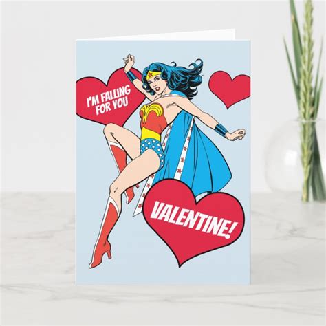 wonder woman i m falling for you valentine holiday card