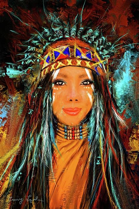 Native American Woman Painting Beautiful