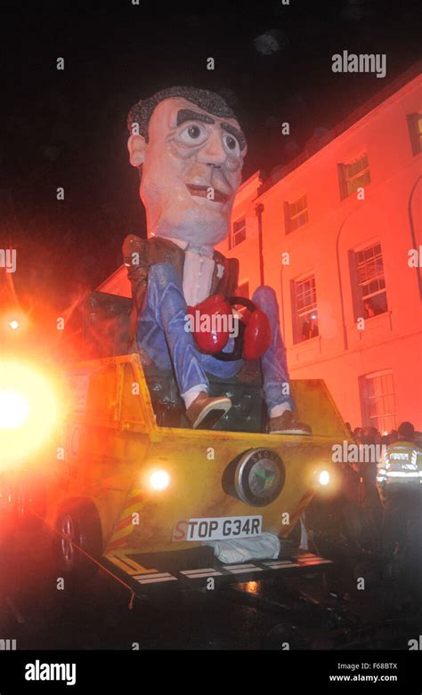 An Effigy Of Jeremy Clarkson Is Pulled Through The Streets At The Lewes