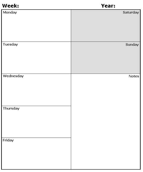 Weekly Calendar Template Fotolip