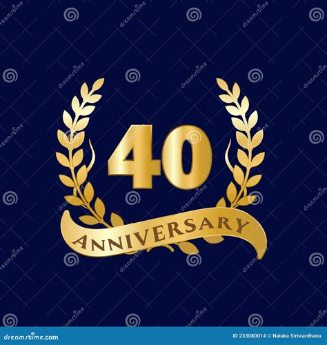Forty Anniversary Retro Vector Emblem Isolated Template Vintage Logo