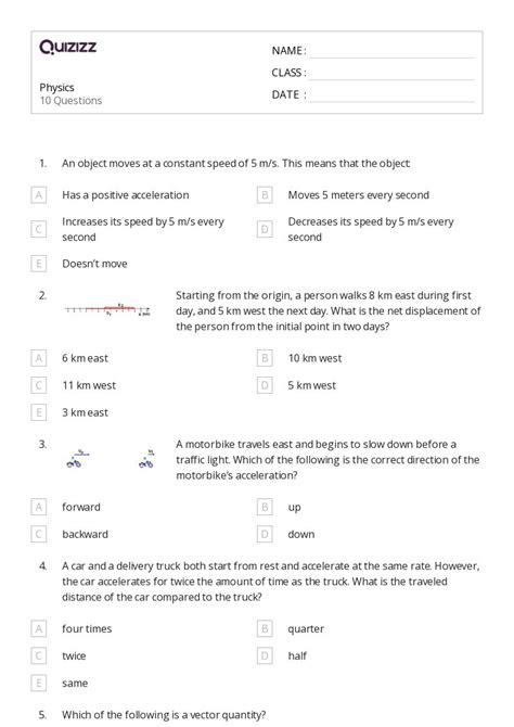 50 Physics Worksheets On Quizizz Free And Printable