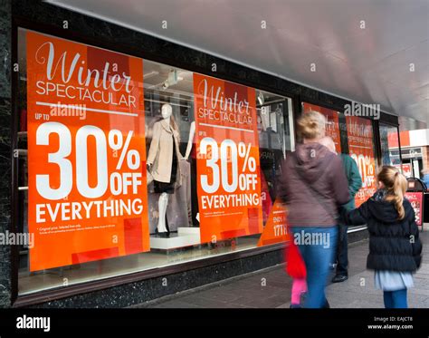 Shops And Stores Offering Discounts And Percent Off To Entice Stock