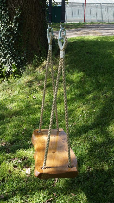 Natural Edged Solid Oak Tree Swing Adult The Fine Wooden Article