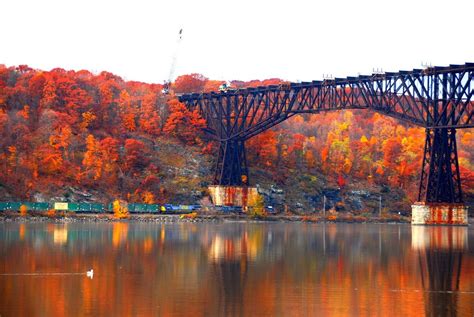 Poughkeepsie Rail Road Bridge Walkway Over The Hudson Hudson River