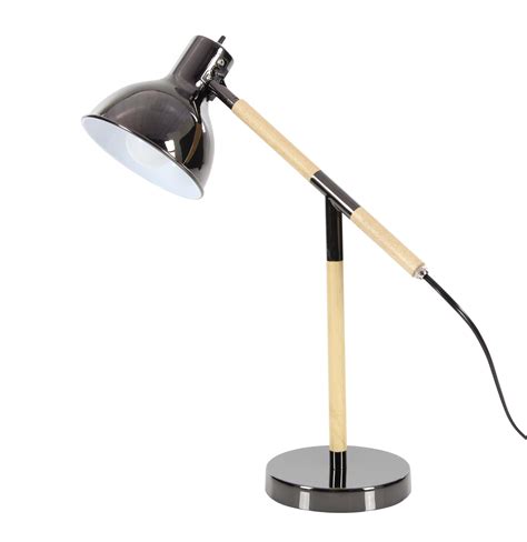 Decmode Contemporary 19 X 17 Inch Iron And Rubber Wood Task Lamp Gray