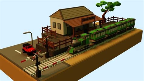 3d Asset Game Ready Train Station Cgtrader
