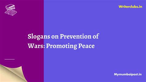 70 Slogans On Prevention Of Wars Promoting Peace Writerclubs 808