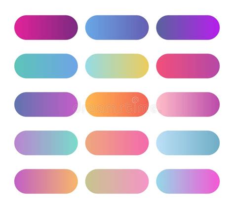 Set Of Vector Gradients Modern Combinations Of Colors And Shades Stock