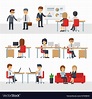 Business people work at office cartoon Royalty Free Vector