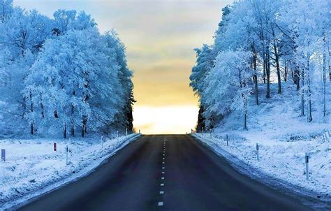 Snow Road Wallpapers Top Free Snow Road Backgrounds Wallpaperaccess