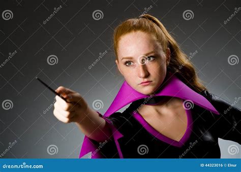 Female Magician Doing Tricks Stock Photo Image Of Human Magician