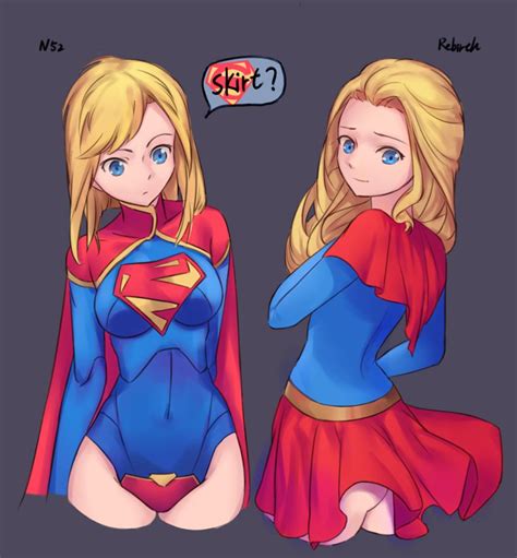1girl blonde hair blue eyes breasts cape commentary comparison dc comics highres leotard long