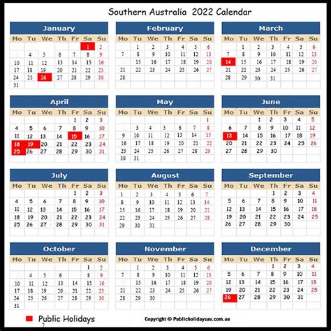 2022 Public Holidays Sa