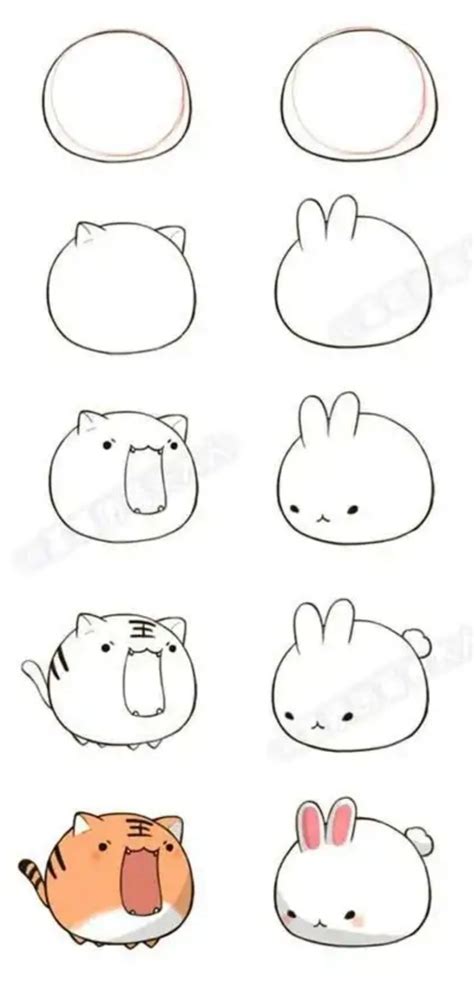 How To Draw 2 Cute Animals Step By Step In 2021 Easy Animal Drawings
