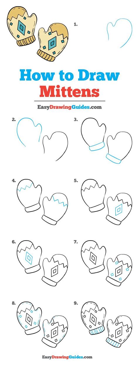 how to draw mittens really easy drawing tutorial drawing tutorial easy drawing tutorial