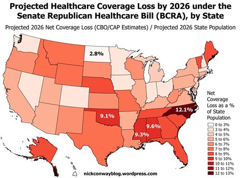 Projected Healthcare Coverage Loss By 2026 Under Maps On The Web