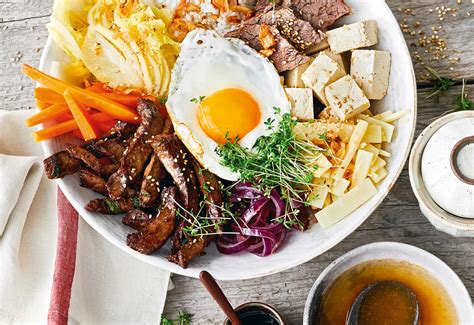 Bibimbap Koreanische Reis Bowl Mit Rindfleisch Und Rindsuppe Frisch