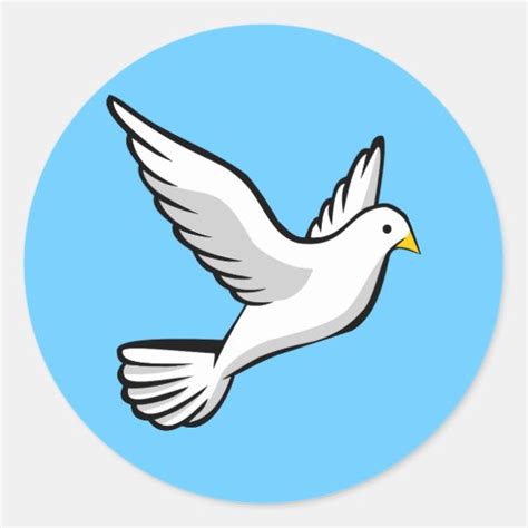 Beautiful White Dove Animation Illustration Classic Round Sticker