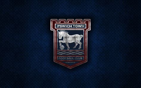 Download Wallpapers Ipswich Town Fc English Football Club Blue Metal