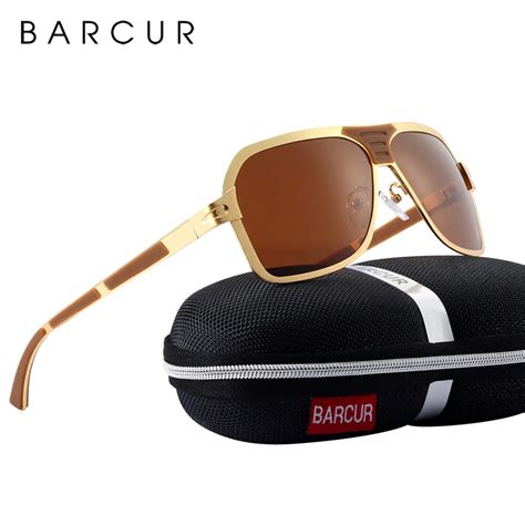 barcur black glasses male brand designer driving sunglasses men polarized sun glasses men