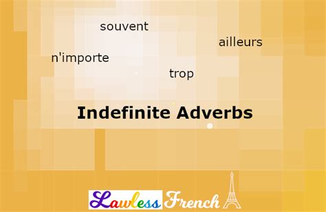 French Indefinite Adverbs - Lawless French Grammar | Learn french, French grammar, Adverbs
