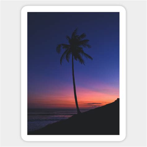 Sunset Palm Tree Sunset Palm Tree Sticker Teepublic Au