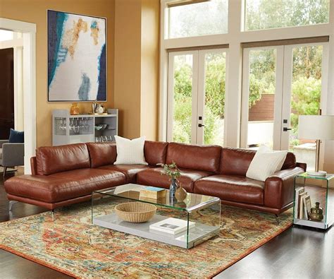 Peruna Leather Left Sectional Scandinavian Designs