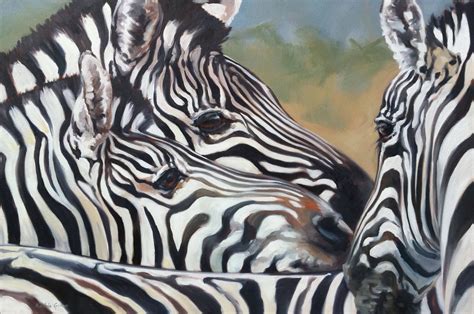 Party Of Stripes Burchell S Zebras Original Oil Painting Etsy