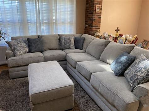 The classic form of the couch and armchair is my fav. Broyhill Naples Living Room Sectional - Big Lots in 2020 ...