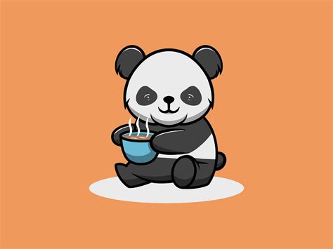 Cute Panda Drinking Hot Chocolate In Valentine Day By Cubbone On Dribbble